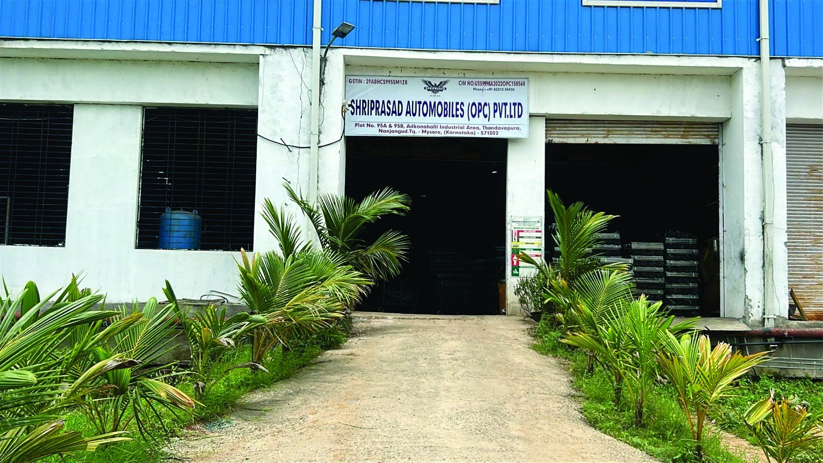 Shriprasad Automobiles OPC Pvt. Ltd. factory entrance signage, Tandavpura
