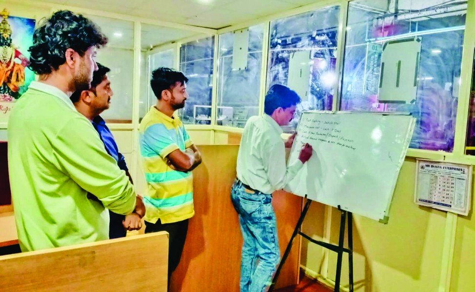 Team planning session at a whiteboard