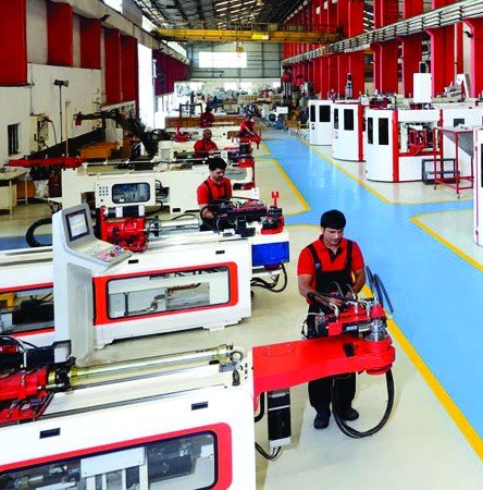 Mechanical press machine running on the shop floor